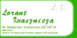 lorant kvasznicza business card